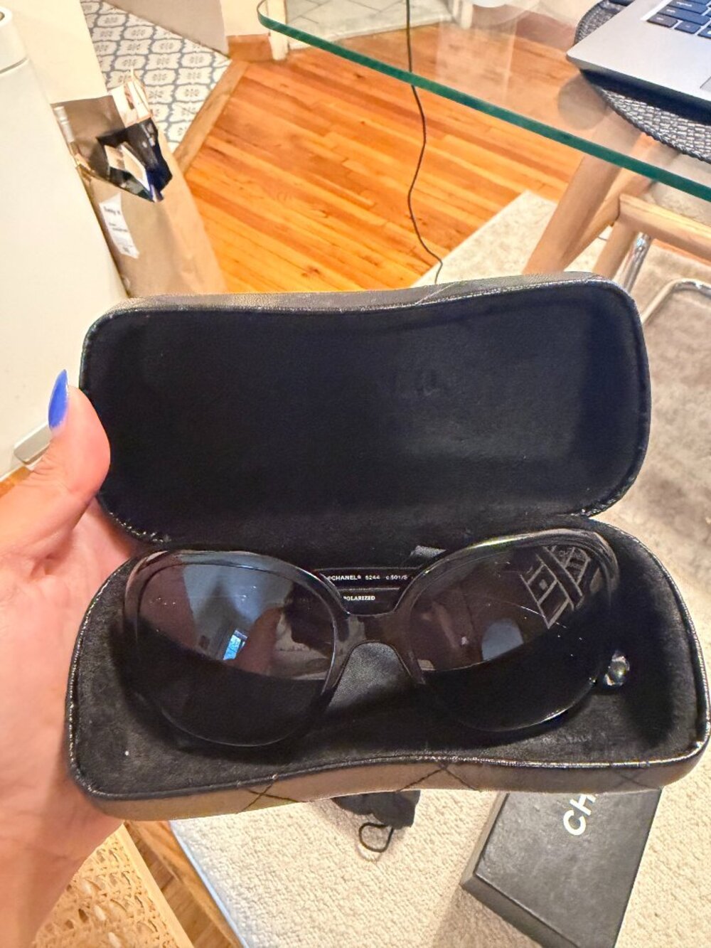 Chanel Black Oval Sunglasses - Picture 11 of 12